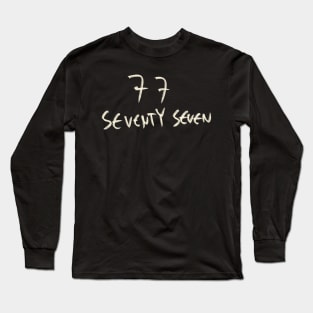 Hand Drawn Letter Number 77 Seventy Seven Long Sleeve T-Shirt